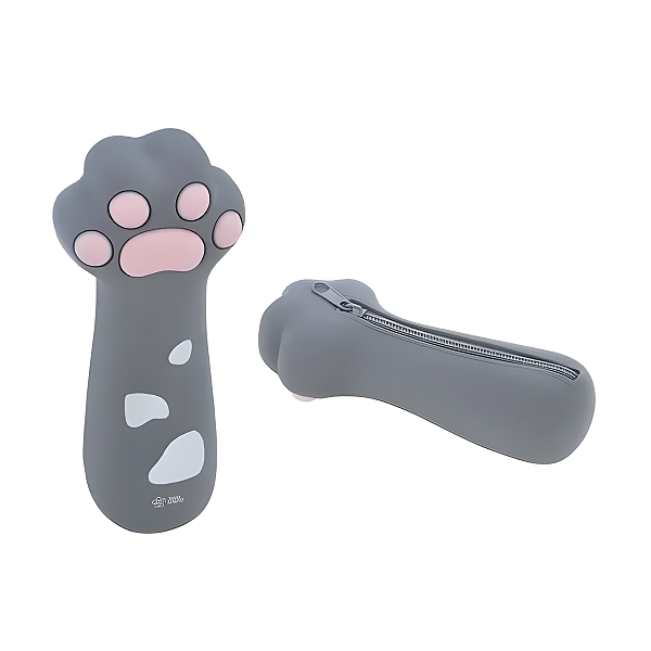 ESTOJO - SILICONE - 1 ZIPER - BEST FRIEND - CINZA BRW