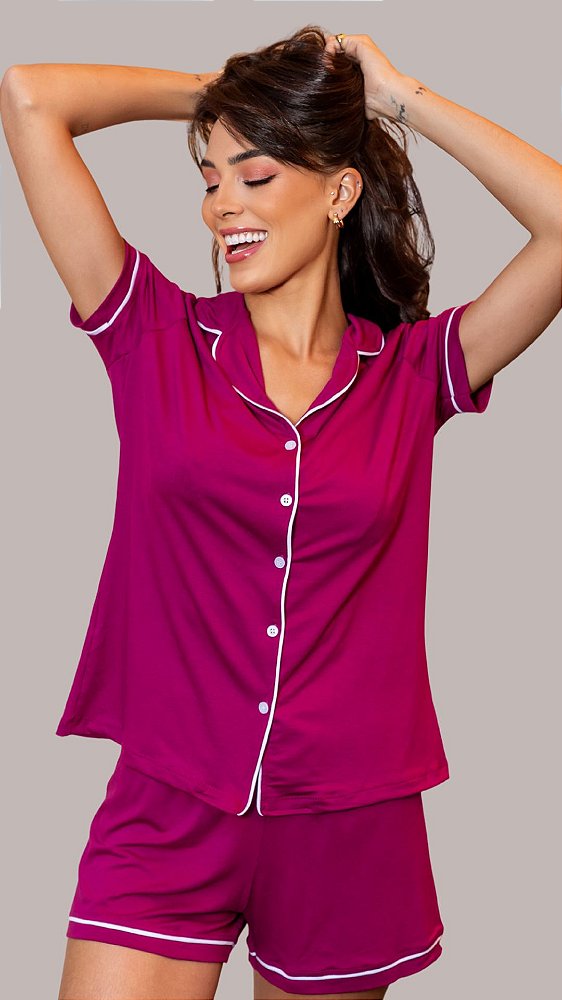 Rosa Fúcsia - Pijama Americano Curto