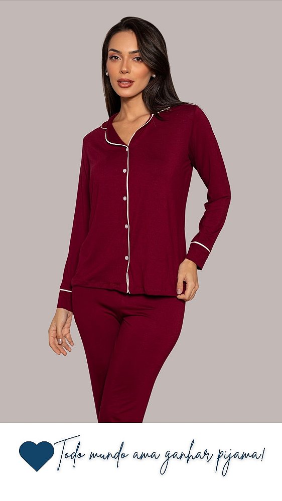 Cereja - Pijama Americano Longo