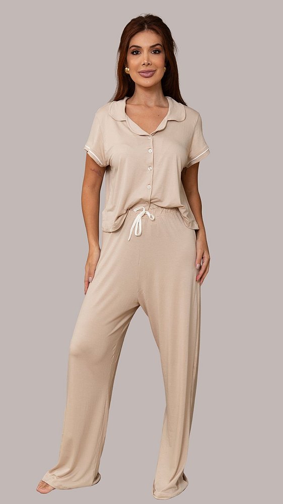 Areia- Pijama Americano Longo Pantalona