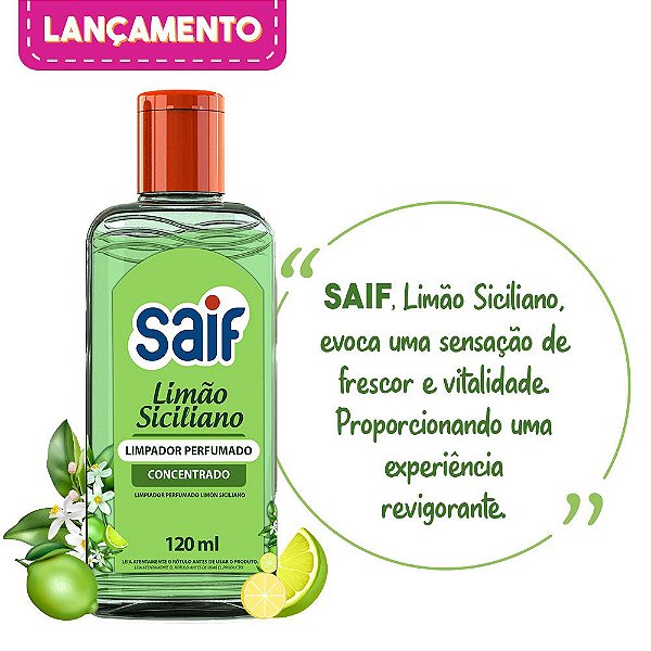 Limpador Perfumado Concentrado Limão Siciliano 120ml Saif
