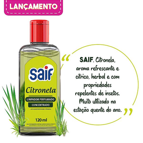 Limpador Perfumado Concentrado Citronela 120ml Saif