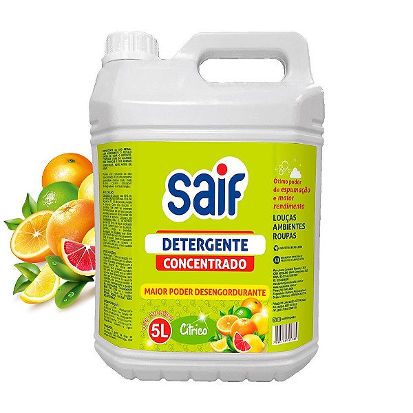 Detergente Concentrado Cítrico 5L Saif