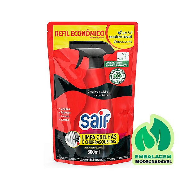 Limpa Grelhas e Churrasqueiras Sachê 300ml Saif