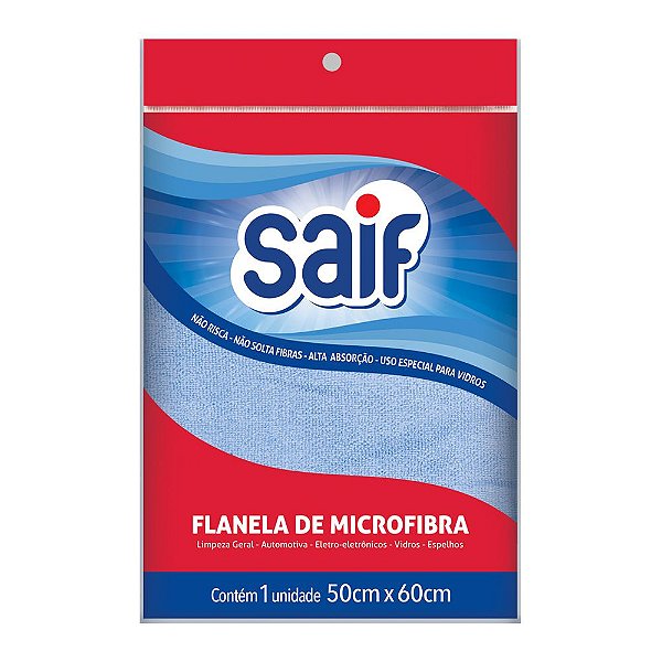 Flanela Microfibra Azul Saif 50X60Cm