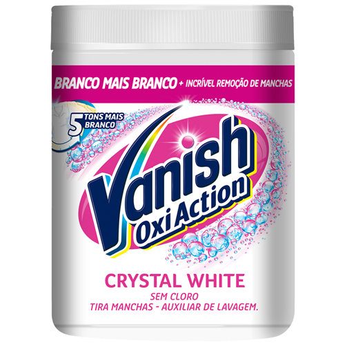 Tira-Manchas em Pó Vanish Roupas Brancas Cristal White 450G