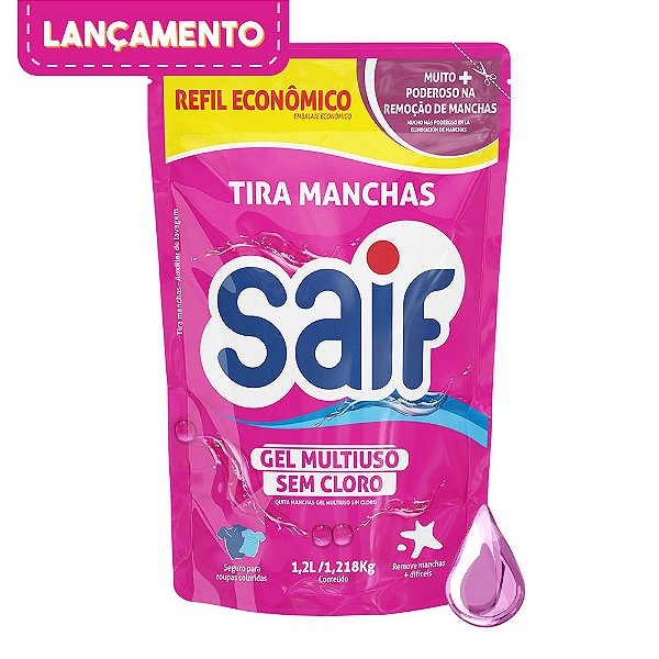 Tira Manchas Gel Multiuso Sem Cloro Sachê 1,2/1,218Kg Saif