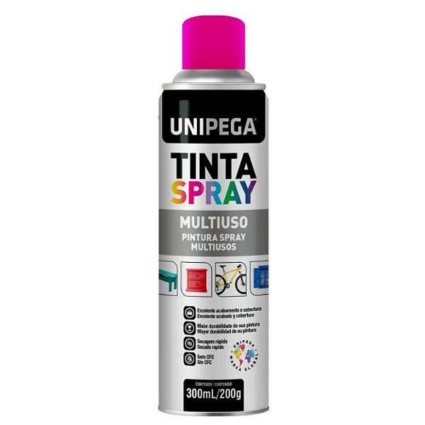 Tinta Spray Unipega Uso Geral Rosa Pink 350ml