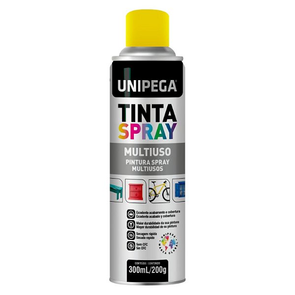 Tinta Spray Unipega Uso Geral Amarelo 350ml