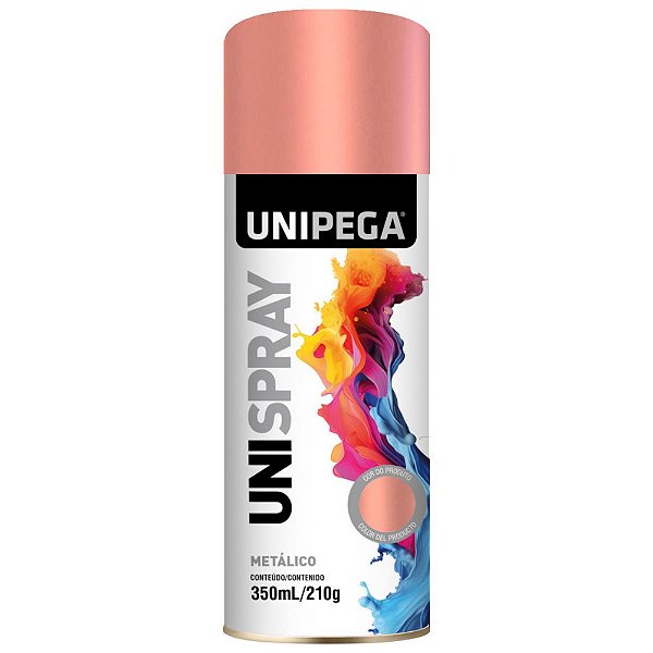 Tinta Spray Unipega Metálico Rosé Gold 350ml