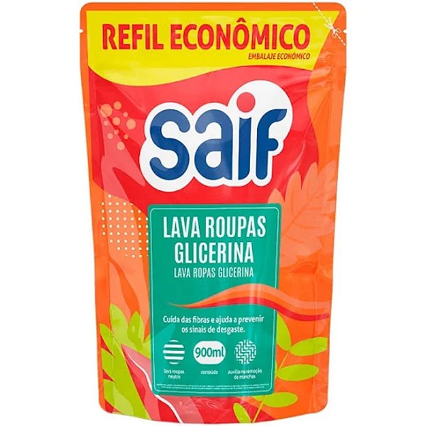 Lava Roupas Glicerina Saif Sache   900Ml
