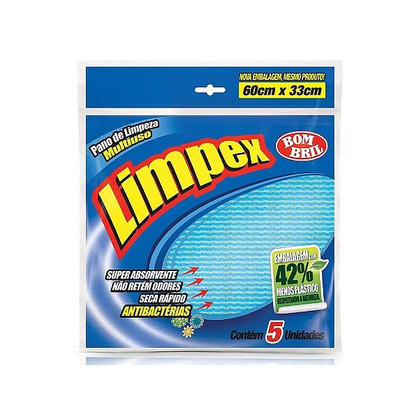 Pano Multiuso Limpex Bombril Azul 5 Unidades