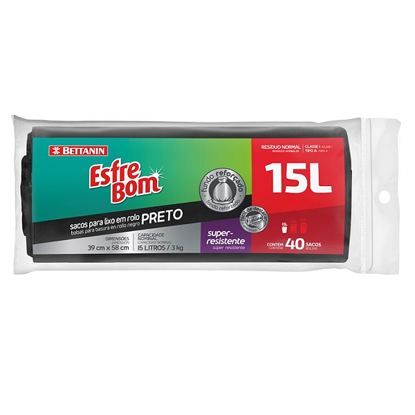 Saco para Lixo em Rolo EsfreBom 15L – 40 Unidades