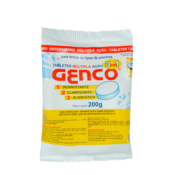 Tabletes Genco Multipla Ação 3 em 1 - 200g