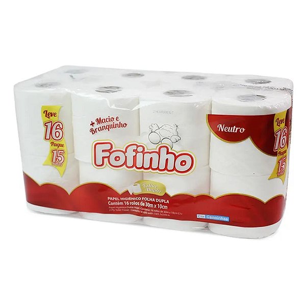 Papel Higiênico Fofinho 16X30M - 16 Rolos