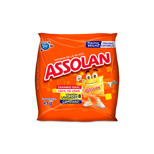 Esponja de Lã de Aço Assolan 45g 8un