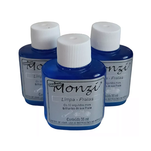 Kit 3 un limpa pratas monzi (35ml) ATACADO