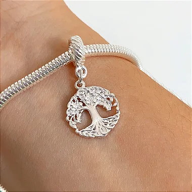 Berloque árvore da vida banhado a prata