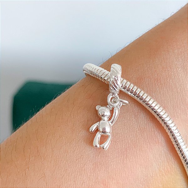 Berloque ursinho banhado a prata