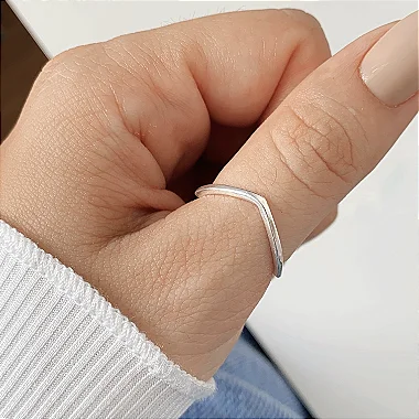 Anel v liso banhado a prata