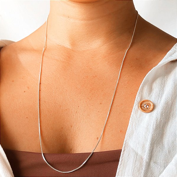 Corrente veneziana 60cm avulsa banhado a prata