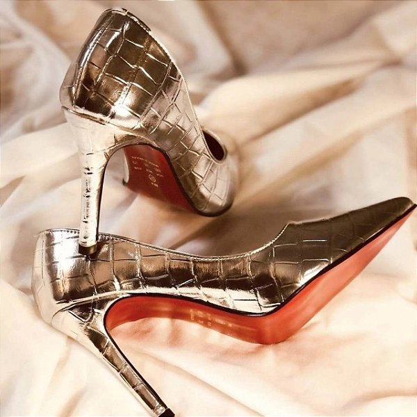 SCARPIN  CROCO  - SALTO 7 CM