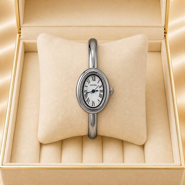 Relógio De Pulso Feminino Inspiração Cartier