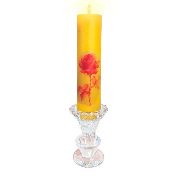 Mini Círio de Santa Teresinha  Estampado- 15cm x 4cm