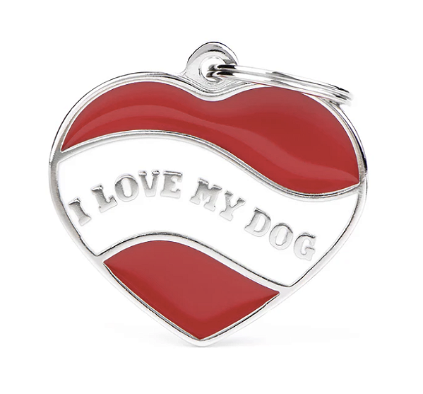 Plaquinha de Identificação Coração "Eu amo meu cão" - MyFamily - 56812