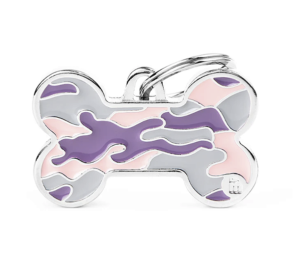 Plaquinha de Identificação Osso Camuflado Rosa - MyFamily - 115370