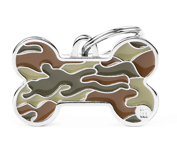 Plaquinha de Identificação Osso Camuflado Verde - MyFamily - 481942