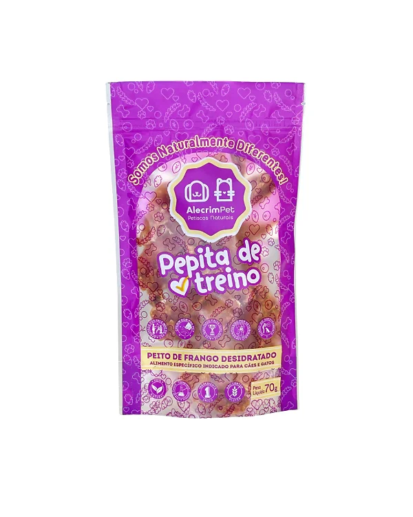 Petisco Natural Peito de Frango (Pepita de Treino) 70g - AlecrimPet