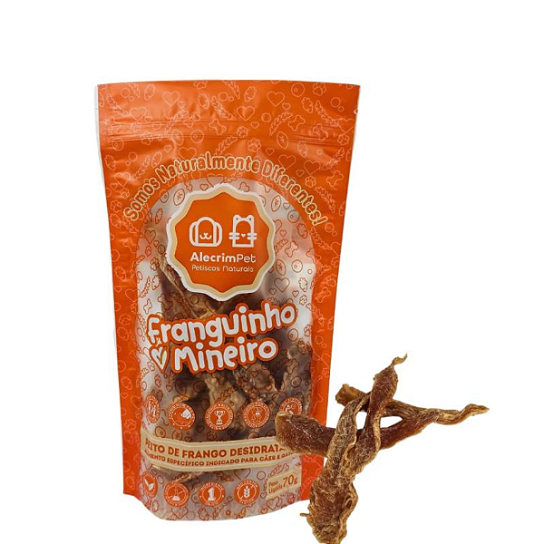 Petisco Natural Filé Peito de Frango Franguinho Mineiro 70g - Alecrim - 667257