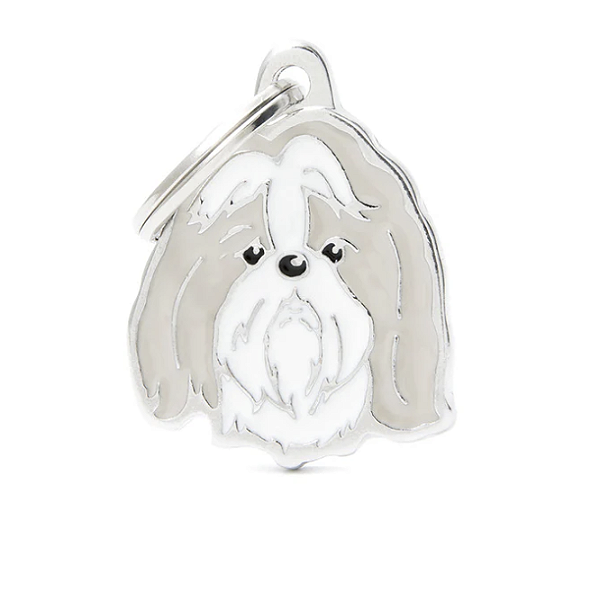 Plaquinha de Identificação Raça Shih Tzu Cinza - MyFamily - 895329