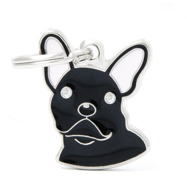 Plaquinha de Identificação Raça Bulldog Francês Preto - MyFamily - 484147