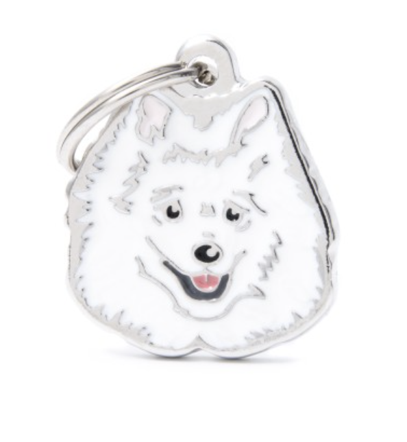 Plaquinha de Identificação Cão Spitz Branco - MyFamily - 751690