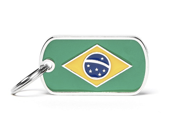 Plaquinha de Identificação Bandeira Brasil - MyFamily - 616494