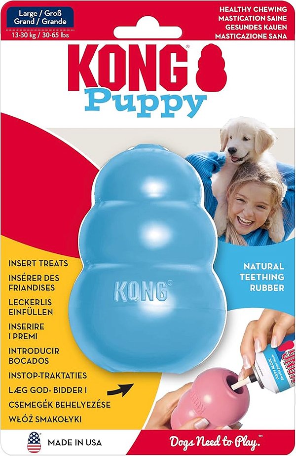 Mordedor Kong Puppy Recheável Para Filhotes Azul - Kong - 55972