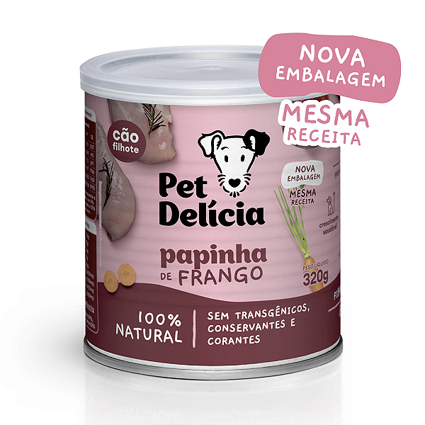 Comida Úmida Papinha de Frango 320g - Pet Delícia - 54720