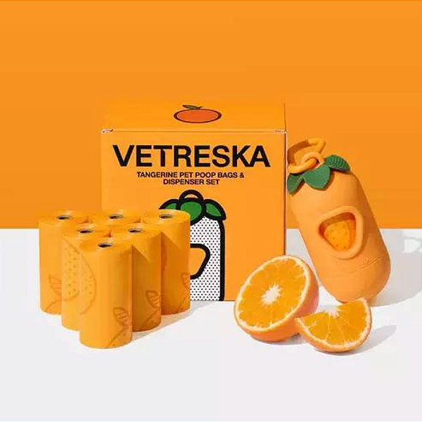 Dispenser Cata Caca + 7 rolos Aroma Tangerina - Vetreska - 700830