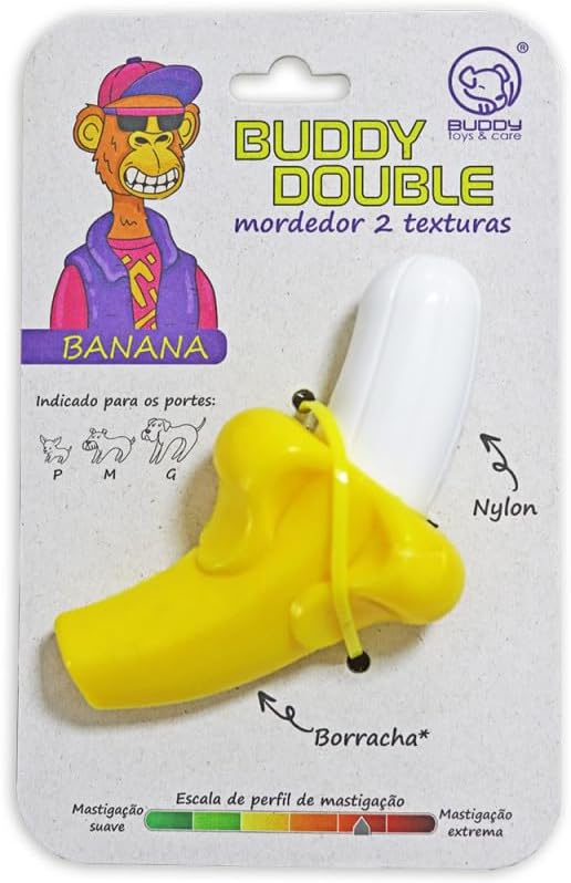 Mordedor Double Banana 2 Texturas Resistente - Buddy Toys - 730665
