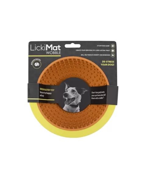Tapete de Lamber e Comedouro Laranja - LickiMat Wobble - 567753