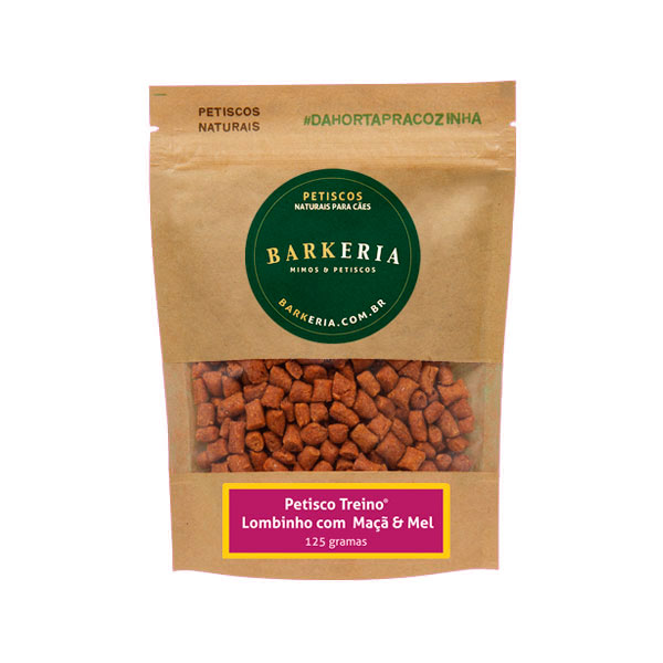 Petisco Treino de Lombinho, Maça e Mel 125g - Barkeria - 517604