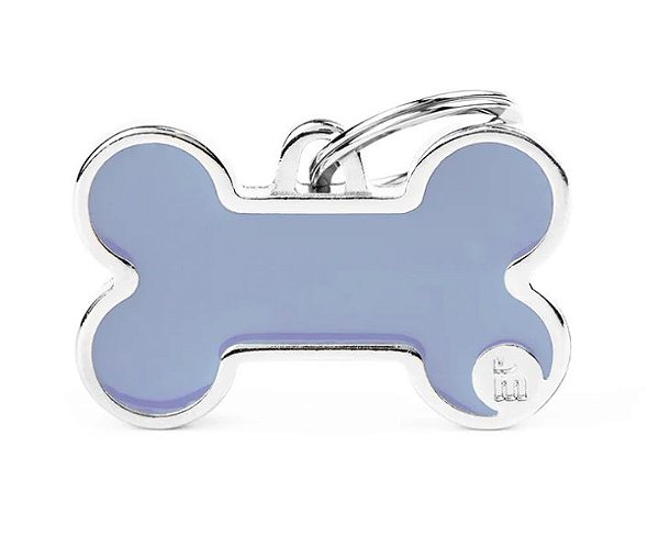 Plaquinha de Identificação Osso Lilás Esmaltado - MyFamily