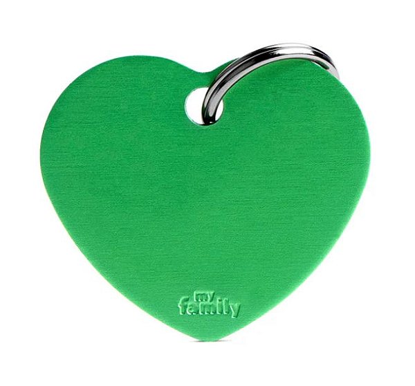Plaquinha de Identificação Coração Verde - MyFamily - 318381