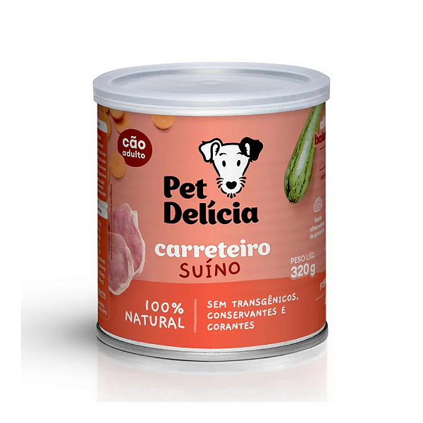 Comida Úmida Carreteiro Suíno 320g - Pet Delícia - 142186