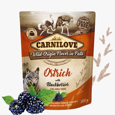 Pouch Comida Úmida Avestruz C/ Aromas 300g - Carnilove - 682371