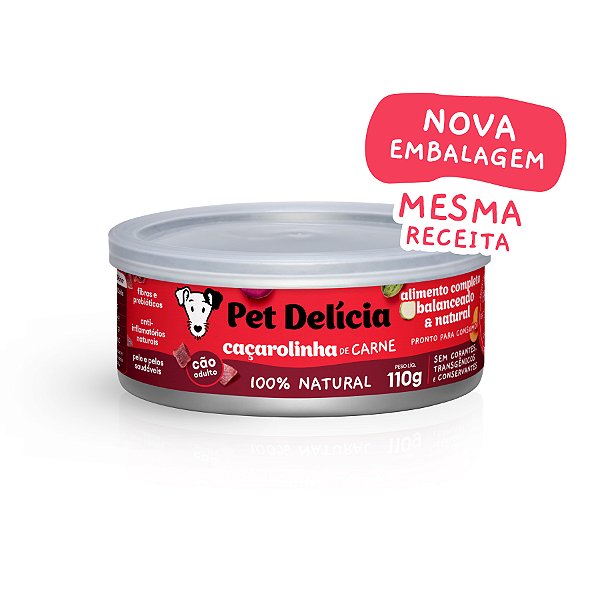 Comida Úmida Caçarolinha de Carne 110g - Pet Delícia - 767757
