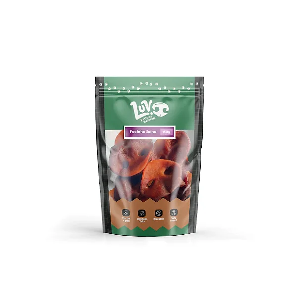 Petisco Natural Focinho Suíno 150g - Luv - 830725