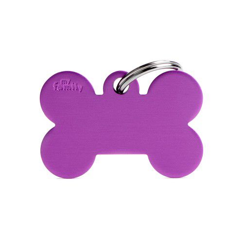Plaquinha de Identificação Osso Violeta - MyFamily